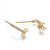 Brass Stud Earring Findings X-KK-T038-486G-2