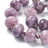 Natural Lepidolite/Purple Mica Stone Beads Strands G-B016-02-3