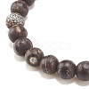 Round Natural Agate Stretch Beaded Bracelets BJEW-JB08196-03-5