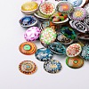 Mosaic Printed Glass Half Round/Dome Cabochons X-GGLA-N004-20mm-G-1