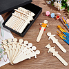 Olycraft 4 Bags 4 Styles Unfinished Wood Piece Decorations WOOD-OC0002-98-5