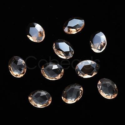 Oval Transparent Glass Cabochons MRMJ-T009-128A-1