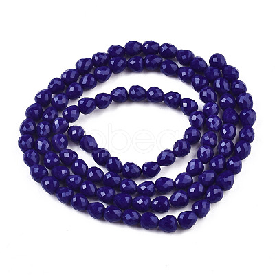 Opaque Solid Color Glass Beads Strands GLAA-N045-002-A01-1