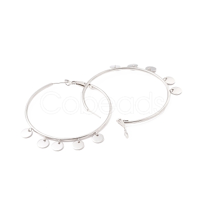 304 Stainless Steel Hoop Earrings EJEW-M208-01P-1