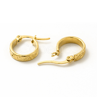 201 Stainless Steel Grooved Spiral Hoop Earrings with 304 Stainless Steel Pins for Women EJEW-M214-09D-G-1