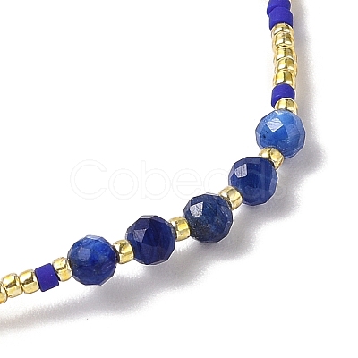 Gemstone Braided Bead Bracelets BJEW-C061-07-1