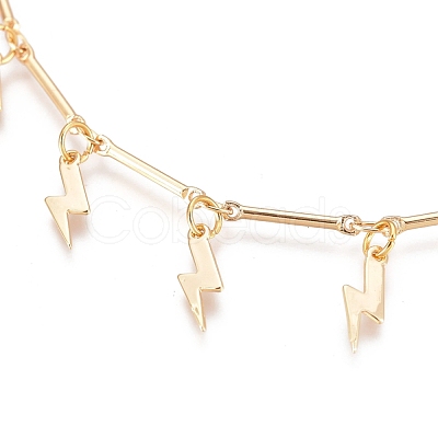 Lightning Bolt Pendant Necklaces NJEW-JN02914-01-1