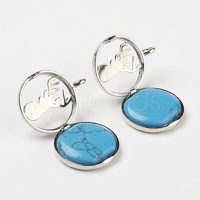 Synthetic Turquoise Pendants G-G910-J08-1