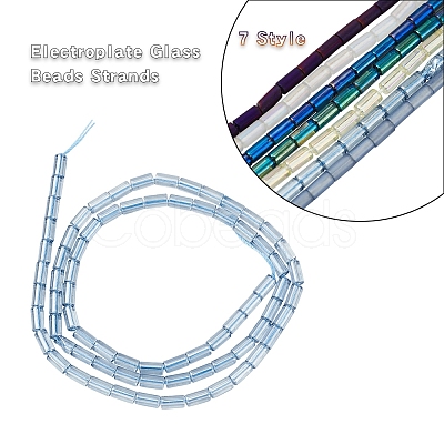 7 Strands 7 Style Electroplate Glass Beads Strands EGLA-YW0001-24-1