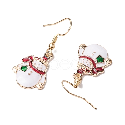 Christmas Theme Alloy Enamel Dangle Earrings EJEW-JE05830-03-1