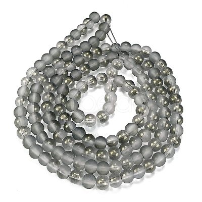 Frosted Transparent Glass Bead Strands GLAA-P065-6mm-12-1