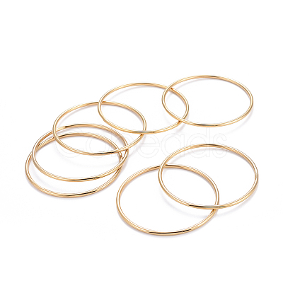 PVD Vacuum Plating Fashion 304 Stainless Steel Buddhist Bangle Sets X-BJEW-L664-022C-G-1