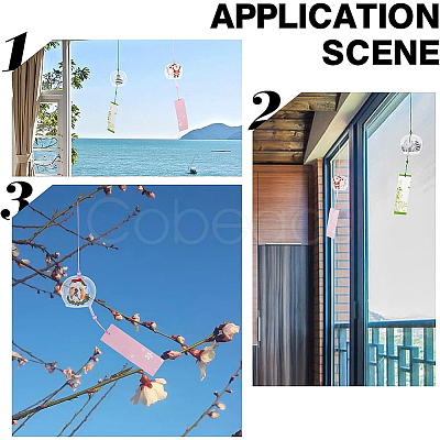 BENECREAT 4Pcs 4 Style Japanese Wind Chimes DJEW-BC0001-08-1