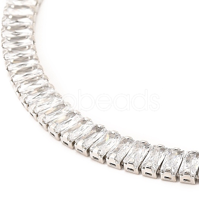 Brass Micro Pave Cubic Zirconia Link Chain Necklaces BJEW-F416-06P-1