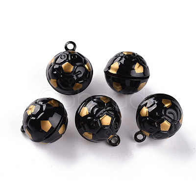 Baking Painted Brass Bell Pendants KKB-S002-013A-1