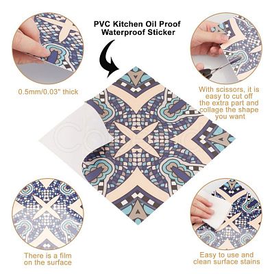 PVC Kitchen Oil Proof Waterproof Sticker DIY-WH0204-66-1