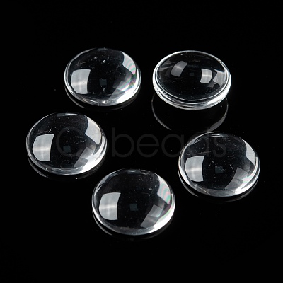 Transparent Glass Cabochons X-GGLA-R026-18mm-1