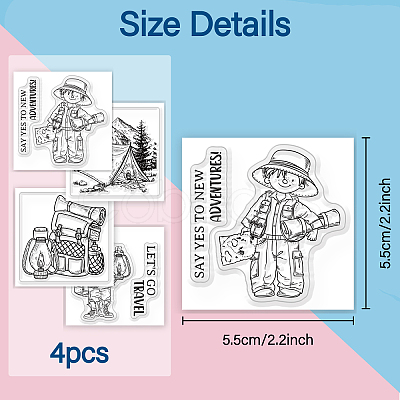 4Pcs 4 Styles PVC Stamp DIY-WH0487-0027-1