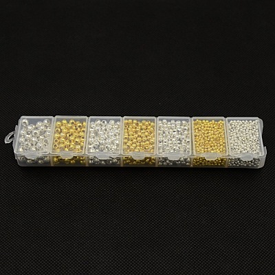 1 Box Mixed Color Iron Round Spacer Beads IFIN-X0002-01-B-1