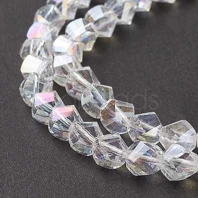 Electroplate Glass Beads Strands X-EGLA-R031-8mm-10-1