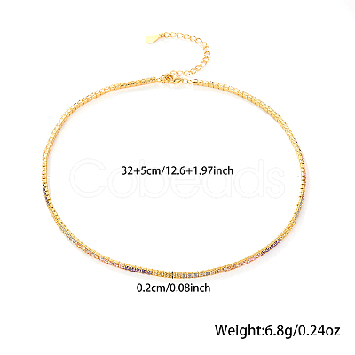 S925 Silver Micro-Inlaid Colorful Zircon Necklace Fashionable and Versatile MO5140-1-1