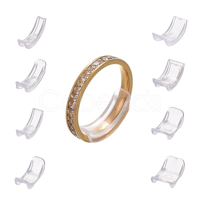 8PCS Ring Size Adjuster Transparent Plastic Spring Invisible Ring  Adjustment Artifact Size Spring Rope Telephone Line Thickness Adjustment  Ring 