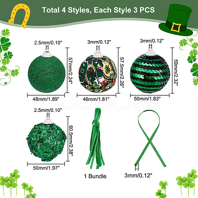 Saint Patrick's Day Theme Foam Ball Pendant Decorations AJEW-WH0317-93A-1