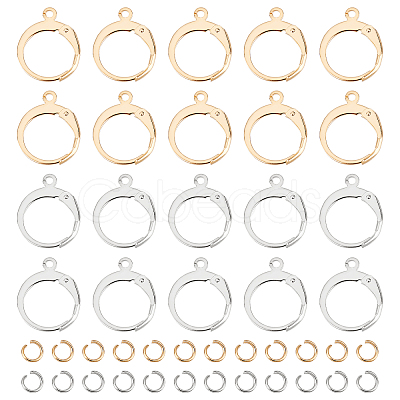 Unicraftale 80Pcs 2 Colors 304 Stainless Steel Leverback Earring Findings STAS-UN0038-39-1