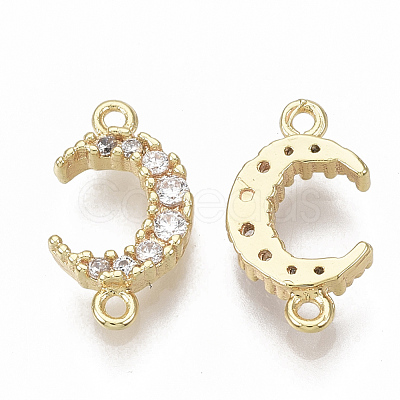 Brass Micro Pave Cubic Zirconia Links/Connectors KK-S354-118-NF-1