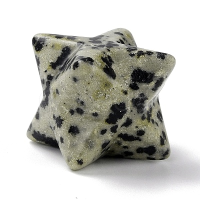 Natural Dalmatian Jasper Sculpture Healing Crystal Merkaba Star Ornament G-C234-02B-1