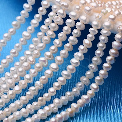 Potato Natural Cultured Freshwater Pearl Beads Strands PEAR-E007-3.5-4mm-1