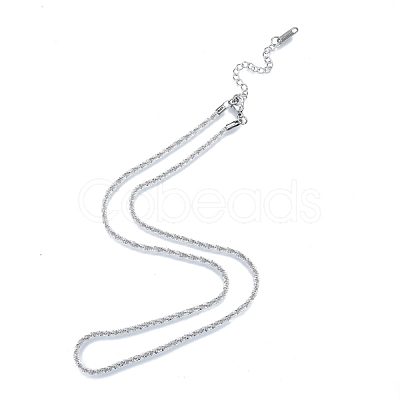 Non-Tarnish 304 Stainless Steel Rope Chains Necklace for Men Women NJEW-N052-01P-1