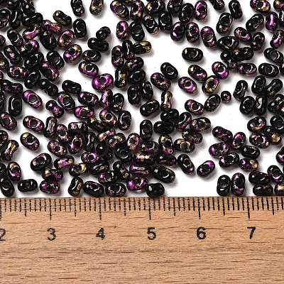 Spray Painted Glass Seed Beads SEED-F005-08A-02-1