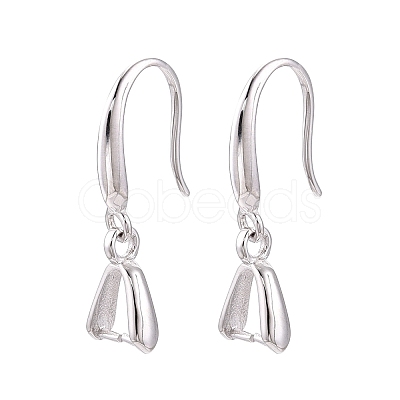 Anti-Tarnish Rhodium Plated 925 Sterling Silver Earring Hooks STER-N016-25P-1