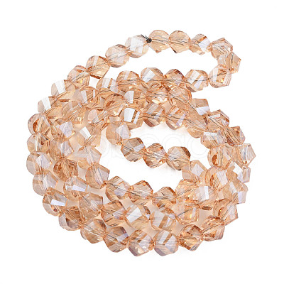 Electroplate Transparent Glass Beads Strands EGLA-N002-39-F01-1