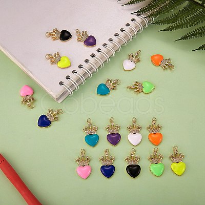 5Pcs Eco-Friendly Brass Micro Pave Cubic Zirconia Pendants ZIRC-SZ0003-08H-1