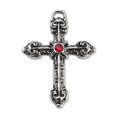 Cross Alloy Rhinestone Pendants FIND-U006-15AS-05-1