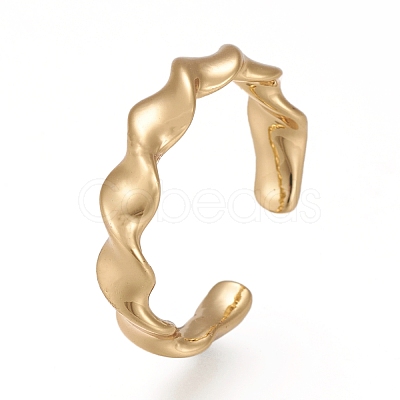 Brass Cuff Rings RJEW-Z003-11G-1