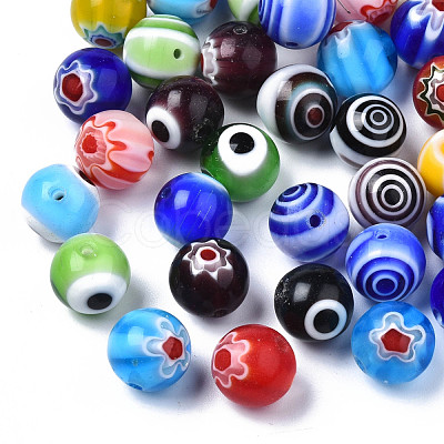 Handmade Millefiori Lampwork Beads & Evil Eye Lampwork Beads LAMP-N029-007B-01-1