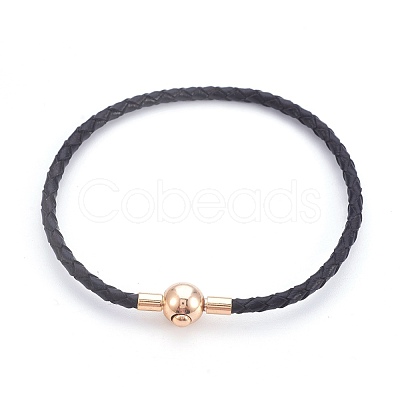 Braided Braided Leather Cord Bracelet Making MAK-E665-03A-1