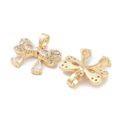 Rack Plating Brass Pave Cubic Zirconia Pendants KK-C051-47G-1