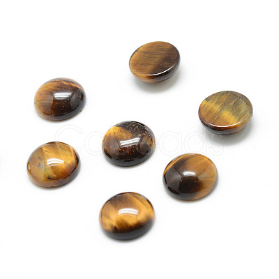 Natural Tiger Eye Gemstone Cabochons X-G-T020-14mm-26-1