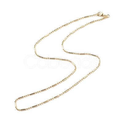 Brass Ball and Column Link Chains Necklace for Women NJEW-P265-22G-1