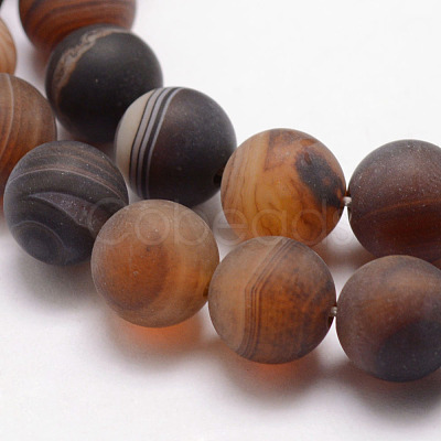 Natural Striped Agate/Banded Agate Bead Strands X-G-K166-12-8mm-04-1