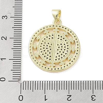 Real 18K Gold Plated Brass Micro Pave Cubic Zirconia Pendants KK-A209-04A-G-1