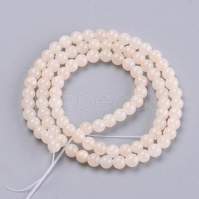 Natural Dyed Yellow Jade Gemstone Bead Strands X-G-R271-8mm-Y03-1