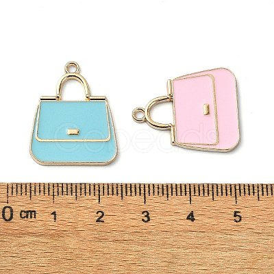 Rack Plating Alloy Enamel Pendants PALLOY-F308-04G-1