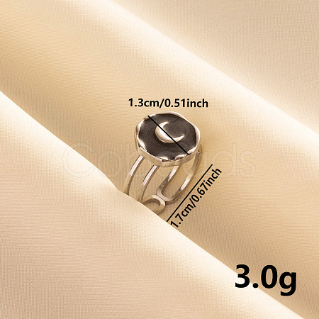 Elegant 304 Stainless Steel Enamel Cuff Ring TT6114-1-1