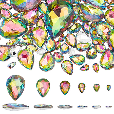 94Pcs 6 Style Glass Rhinestone Cabochons GLAA-FG0001-15-1