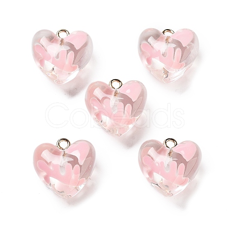 Transparent Resin Enamel Pendants RESI-D076-01C-1